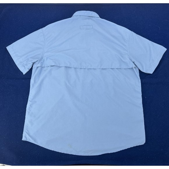 L.L.‎ Bean Shirt Mens L Reg Blue Short Sleeve Button Down Fishing Vented Pockets - Picture 4 of 8